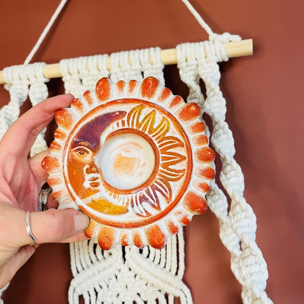 Boho Celestial Sun and Moon Votive Holder