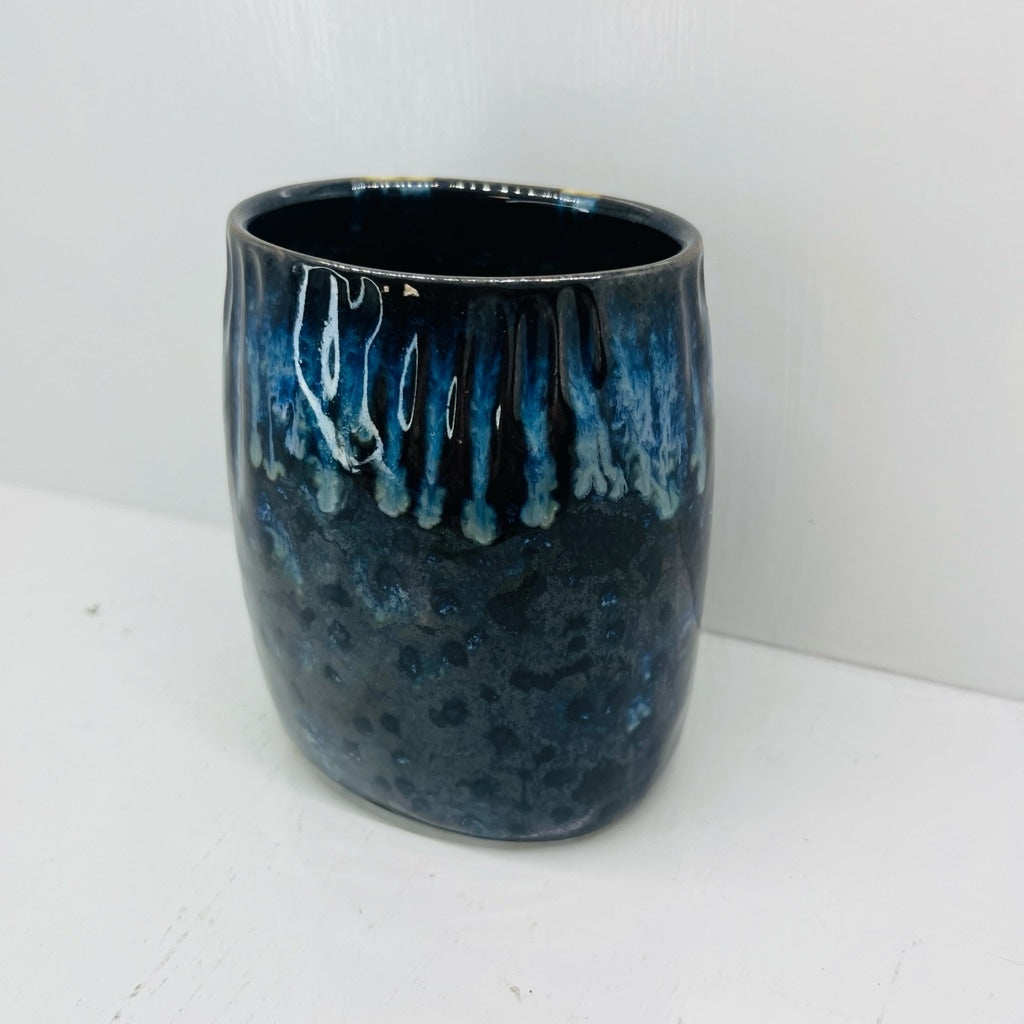 Blue Drip Glaze Art Pottery Vase
