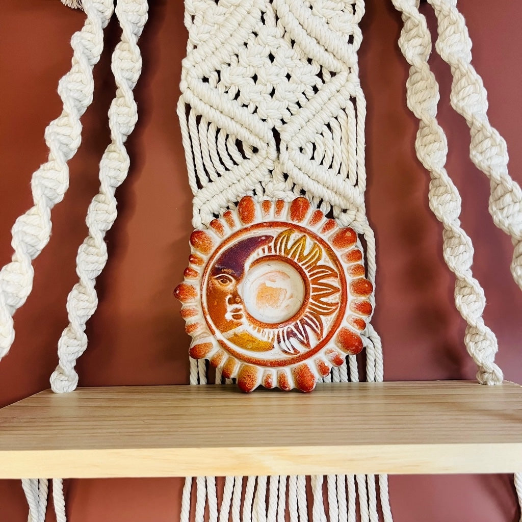 Boho Celestial Sun and Moon Votive Holder