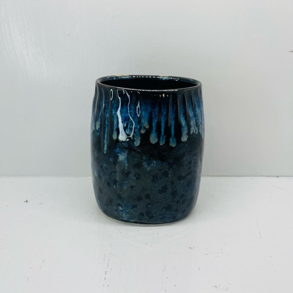 Blue Drip Glaze Art Pottery Vase