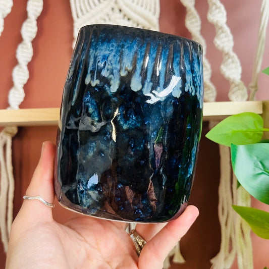 Blue Drip Glaze Art Pottery Vase
